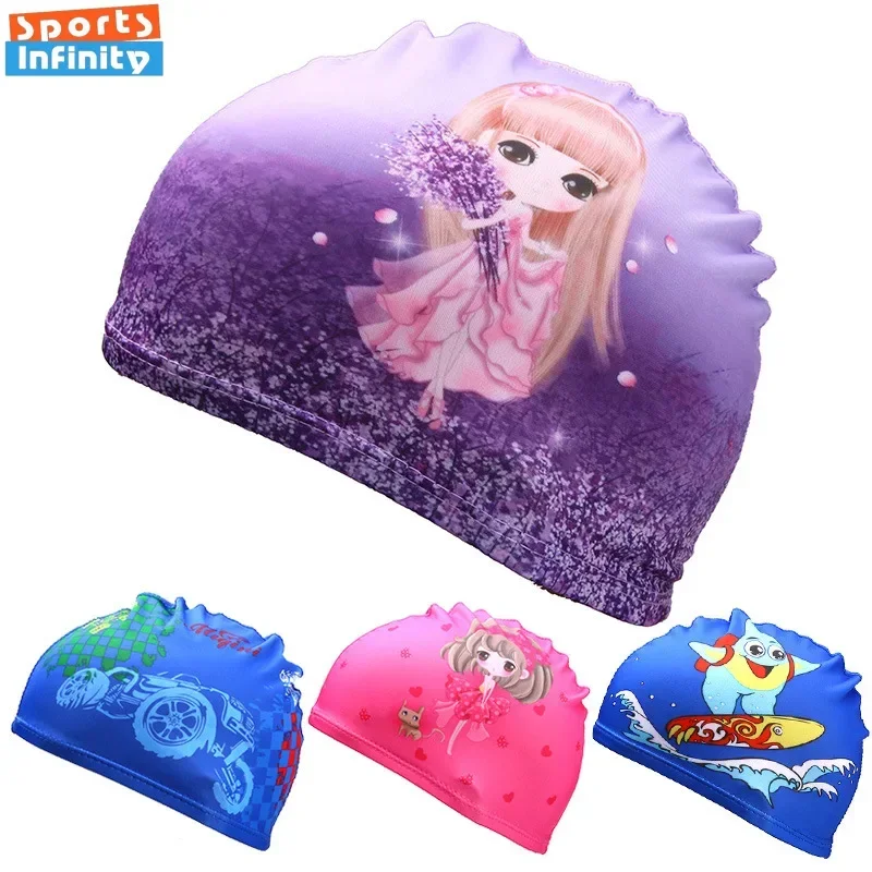 

Детские шапочки для плавания с животным принтом, шапочки для плавания для мальчиков и девочек, детская шапочка для плавания с милыми героями мультфильмов, аксессуары для бассейна