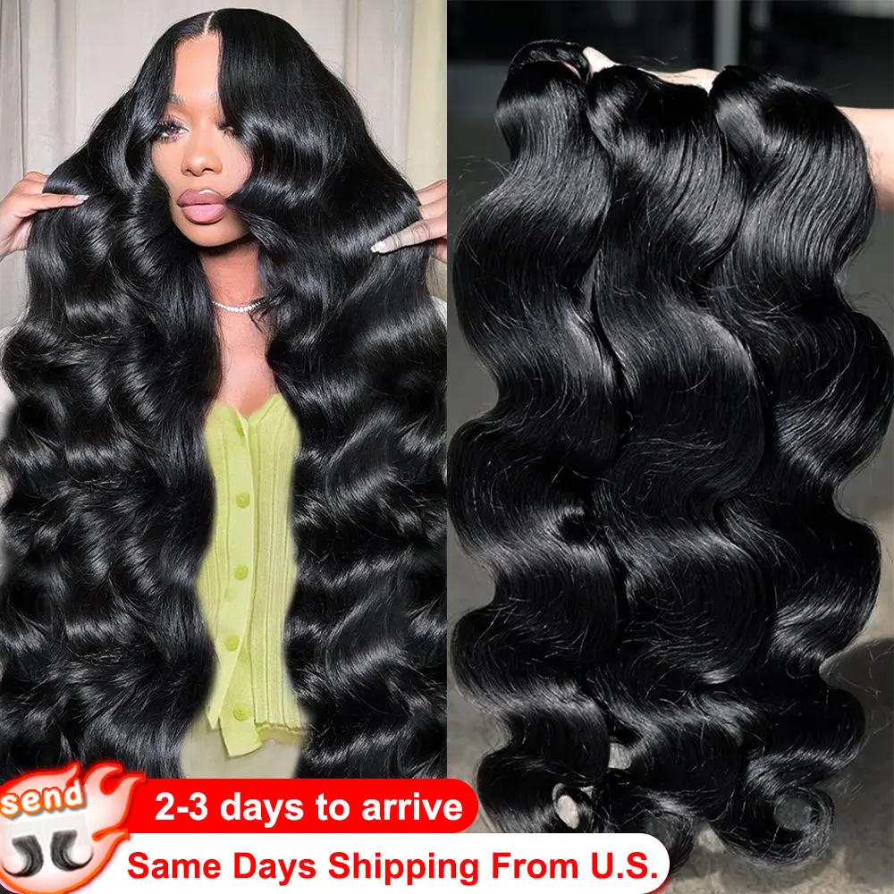 

30, 32-дюймовые пучки объемной волны, 14 А, 3/4/5 пучков, необработанные натуральные волосы, 100% необработанные человеческие волосы, волнистые двойные пучки, плетение наращивания