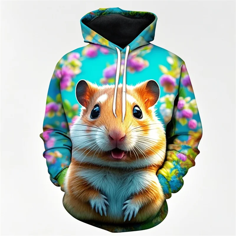 Cute Animal 3d Hamsters Printing Hoodies For Women Funny Streetwear Hooded Sweatshirts Casual Mens Pullovers Unisex Hooded Hoody