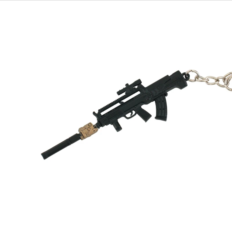 Llaveros de pistola de ruptura de Arena de 9cm/3,54 pulgadas, periférico de juego, Mini T95-1, armas de Metal, modelos de armas, accesorios colgantes, colecciones de regalos