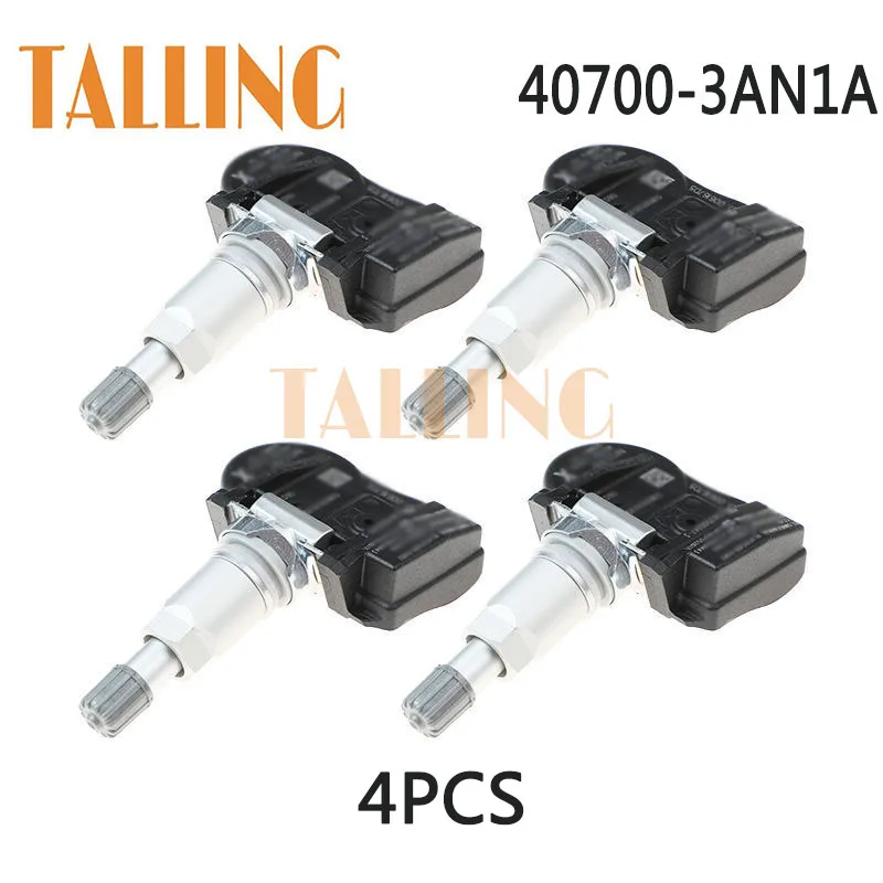 40700-3AN1A 4Pcs TPMS Tire Pressure Sensor for Nissan Sentra Versa Juke Cube 1.6L 1.8L I4 Leaf Battery EV 2011-2017 40700-3AN1B