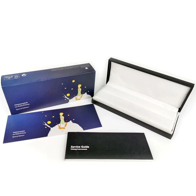 

Luxury MB High Quality Black Leather Box For Fountain / Ballpoint / Roller Ball Pens Case With Warranty Manual
