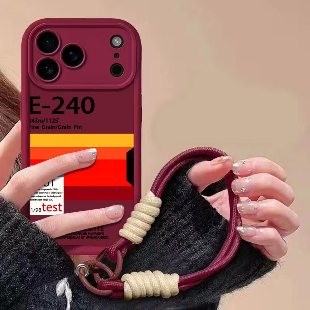 Y2K Retro Industriestil Silikonhülle für iPhone 16 17 Pro Max Hüllen Telefon 11 12 13 ProMax 14 15 Plus mit Lanyard Weiche Abdeckung – Detail 2