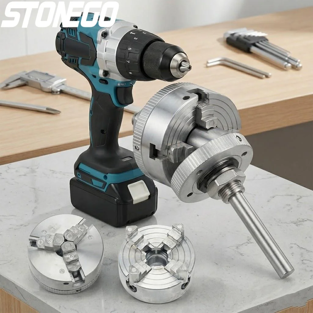 電動旋盤用ドリルチャック、ヘビーデューティーセルフセンタリング3-4爪チャック、m12x1mm接続、ドリルプレスおよび旋盤工具用