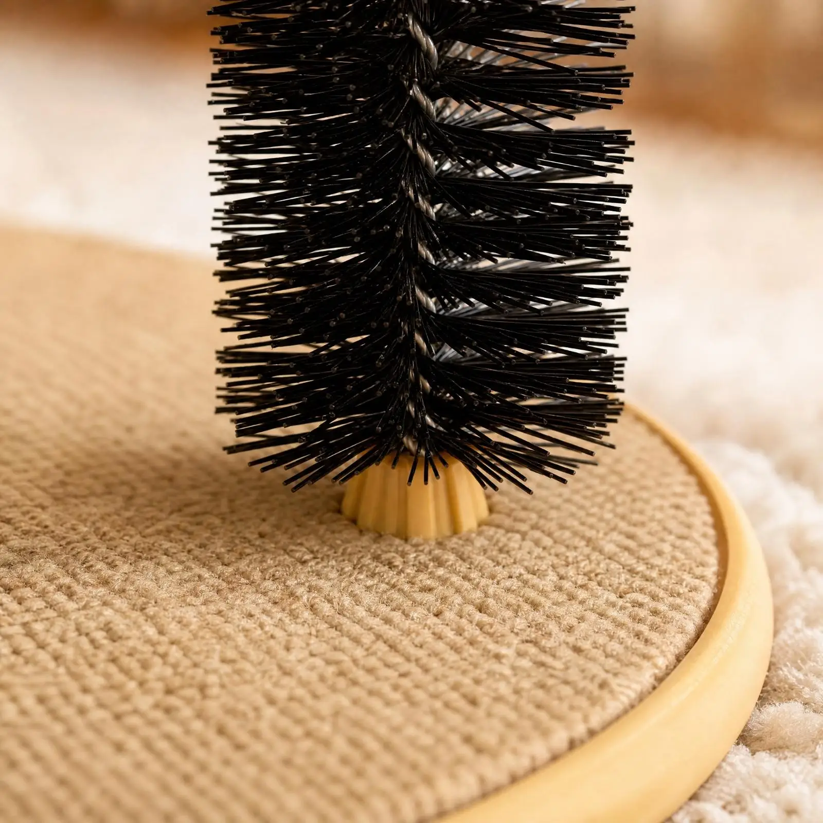 Cat Enrichment Scratch Brush Grooming Arch with Hanging Dangling Toy for Indoor Feline Activity
