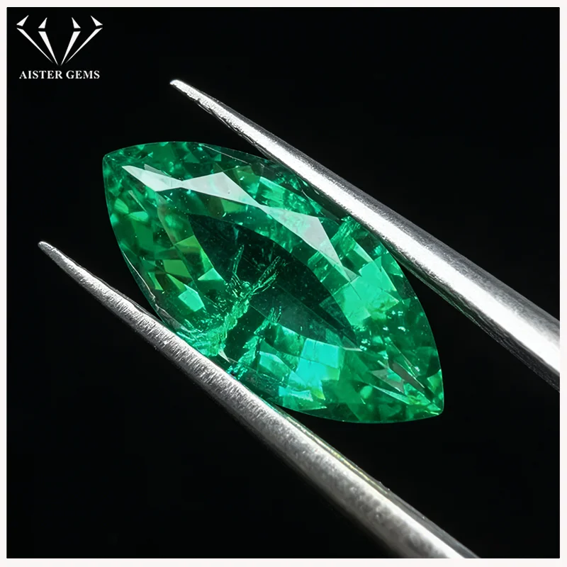 

Top Hydrothermal Columbia Lab Grown Emerald Green Marquise Shape Gemstones for Jewelry Making Selectable Certificate