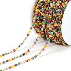1 Meter Stainless Steel White Black Enamel Twisted Beads Chains DIY Jewelry Women Necklace Bracelet Earrings Making Body Chains