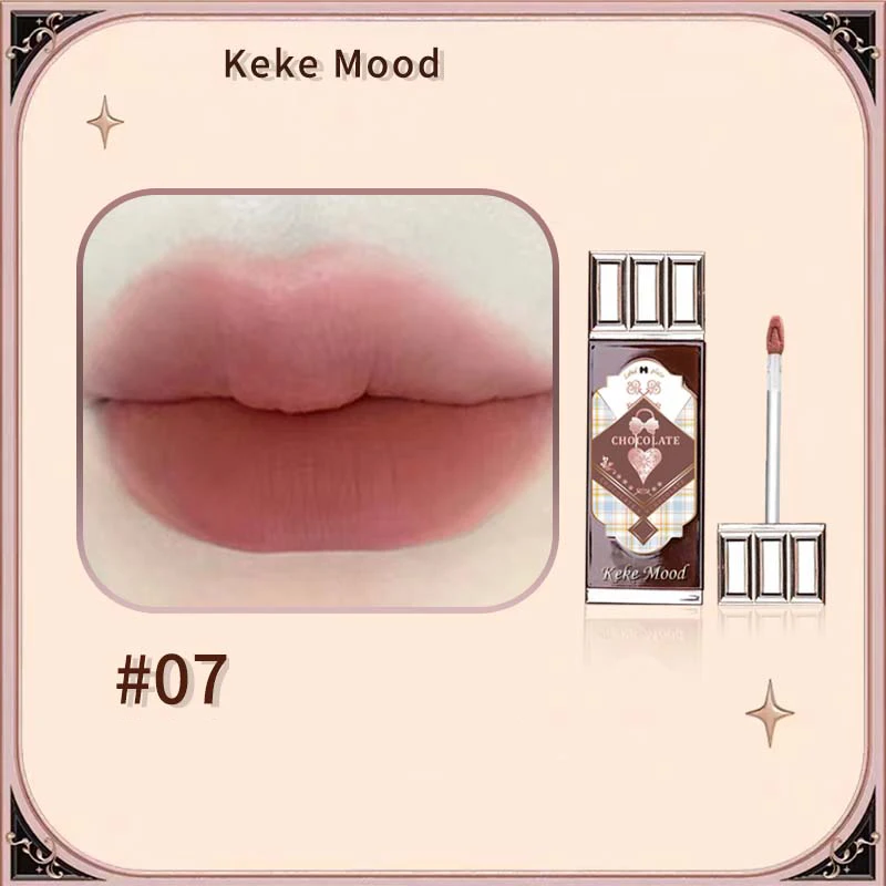 Chocolate Cloud Lip Gloss Matte Velvet Smooth Application Lip Glaze Mousse Braun Rot Flüssiger Lippenstift Make-up Lippentönung Kosmetik – Detail 13