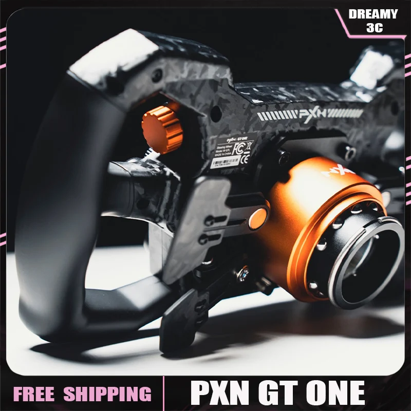 PXN GT ONE Racing Steering Wheel 300mm GT Rim 78 Inputs 4 Carbon Fiber Paddles 12 RGB Buttons 15 RPM LEDs for PC game