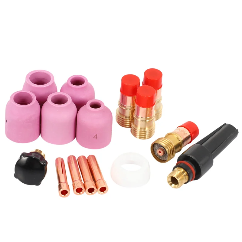 

AB35-TIG Welding Torches Stubby Gas Lens Collets Alumina Nozzles Back Cap Kit For SR WP 17 18 26 Series 32Pcs