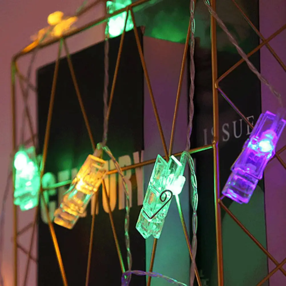 1.5 متر صندوق بطارية Led على شكل قلب سلسلة إضاءة بمشبك ، باستثناء البطارية ، تستخدم للحفلات ، غرفة النوم ، عنبر ، ديكور الزفاف