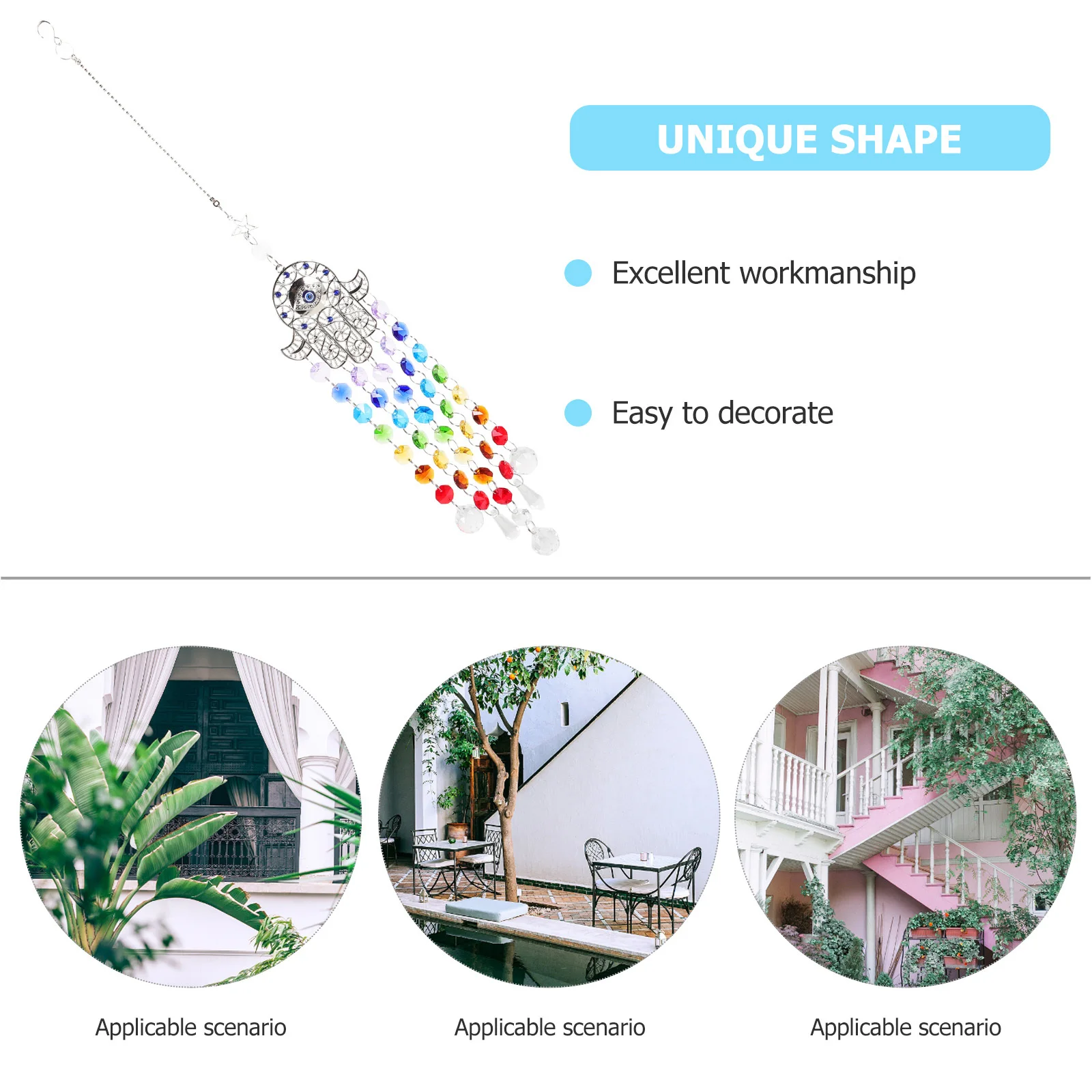 

Crystal Suncatcher Hanging Decor for Window Garden Outdoor Lovely Appearance Fine Workmanship Christmas Present