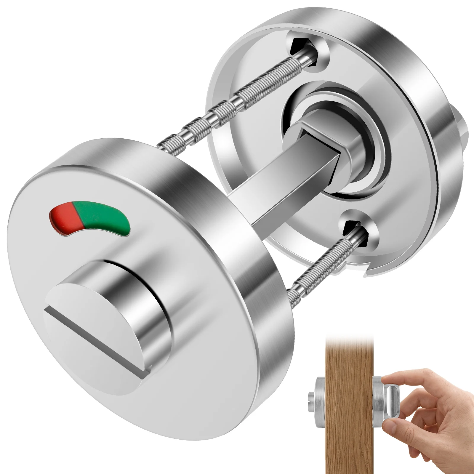 Bathroom Indicator Lock Toilet Privacy Latch 304 Stainless Steel Red Green Vacant Occupied Surface Mount Public Restroom Office