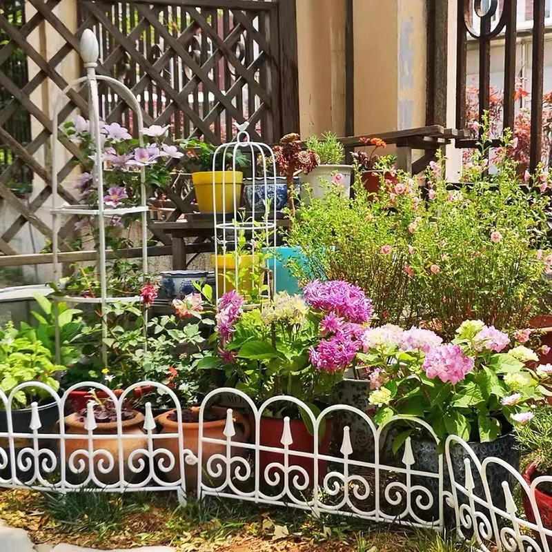 Plastic Fence Garden Villa Courtyard European Style Fence Outdoor Border Decoration Plant Flower Protect For Yard Lawn Edging