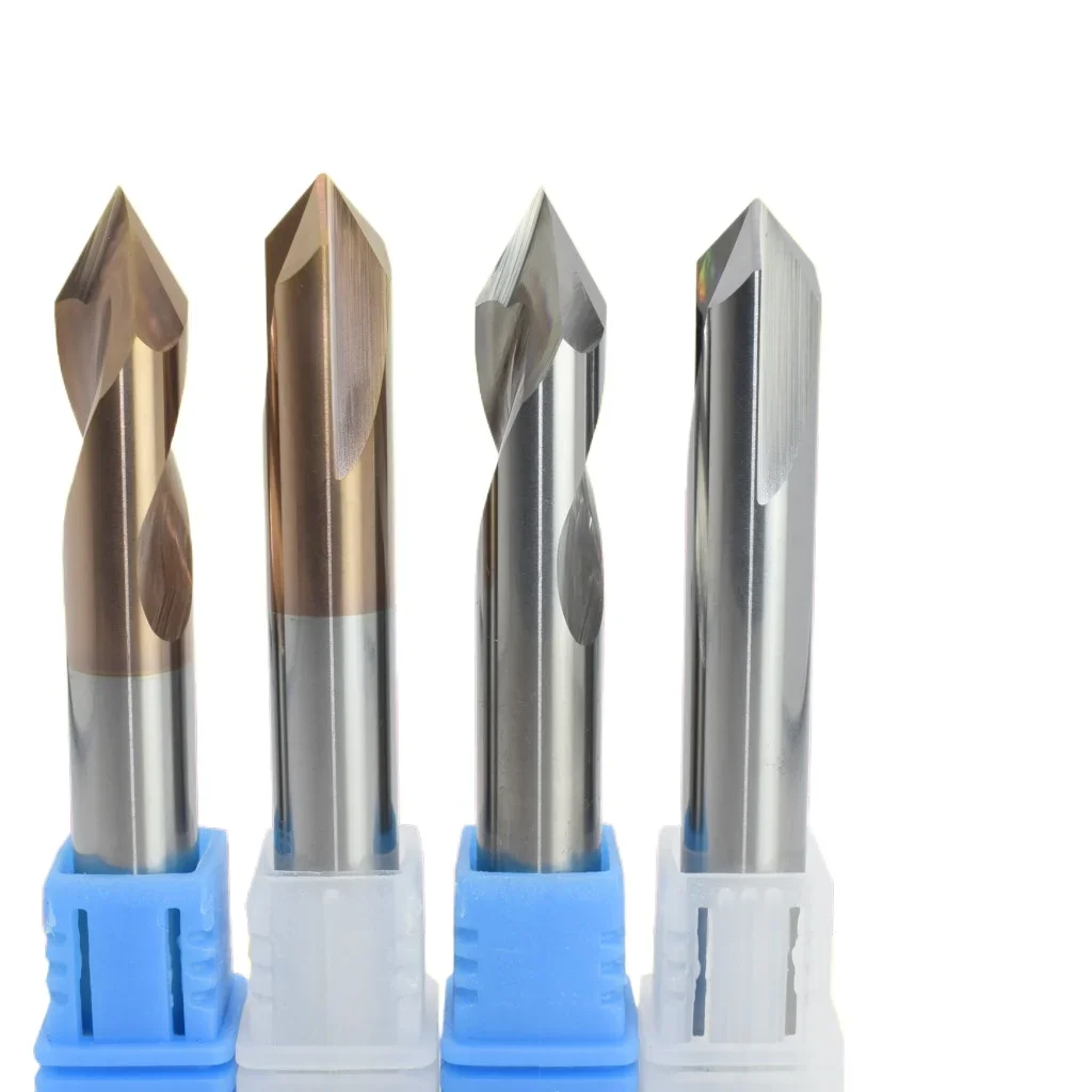 

For 90 ° Fixed Point Drill Tungsten Steel Knife 2 Blade Alloy Coating Rose Reamer 60 Degrees Center Drill Aluminum