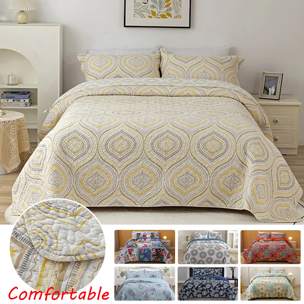 230x250cm/250x270cm Bedding Set 3pcs Couple Bed Quilt Set Soft Comfortable Fresh Flower Print Bedding Set quilting Steppdecke