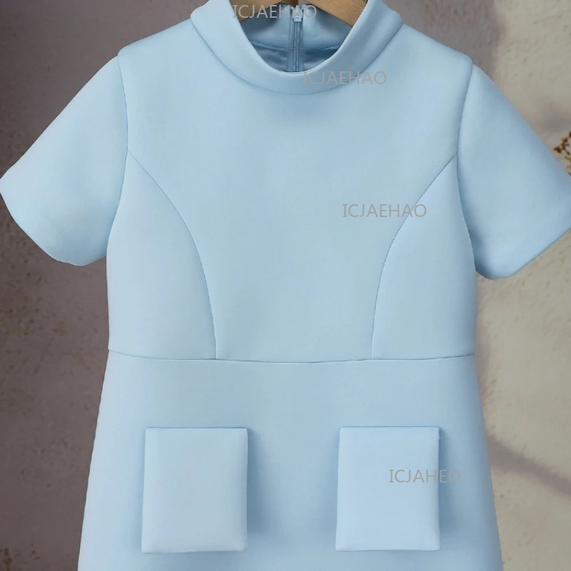 Formal Hundred Day Birthday Party BabyChildren Girls Cute A Line Long Dress Vestido Girl Banquet Elegant Pageant Gown Clothes