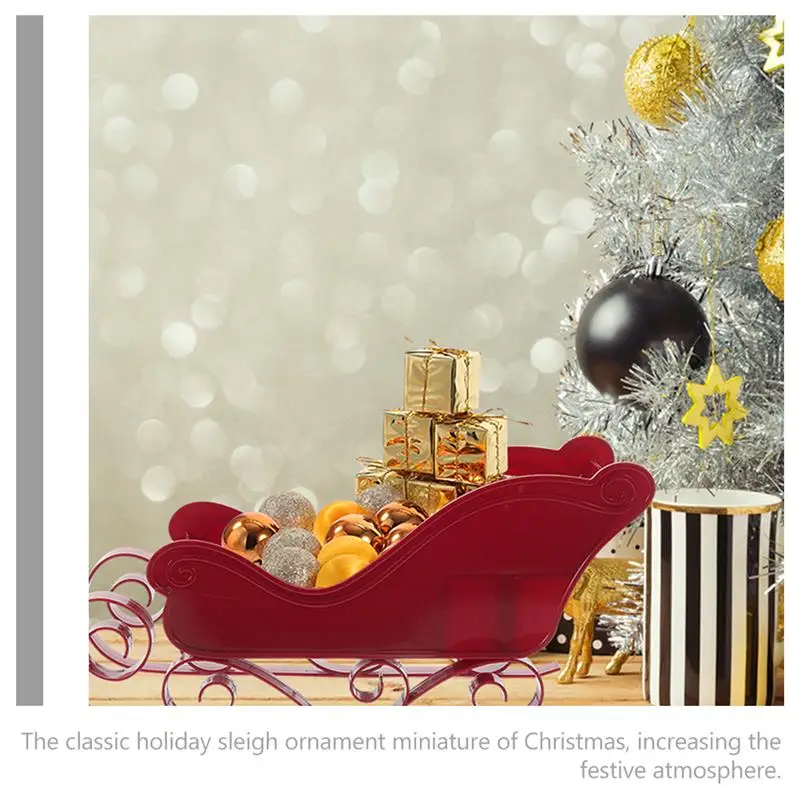 Traîneau de Noël Miniature en Plastique pour Décoration de Bureau, Ornement, Support à Bonbons, Pendentif, 3 Pièces