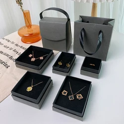 Paper Jewelry Storage Case Earrings Bracelets Earrings Rings Organizer Grey Black Heaven And Earth Cover Packaging Box Wholesale