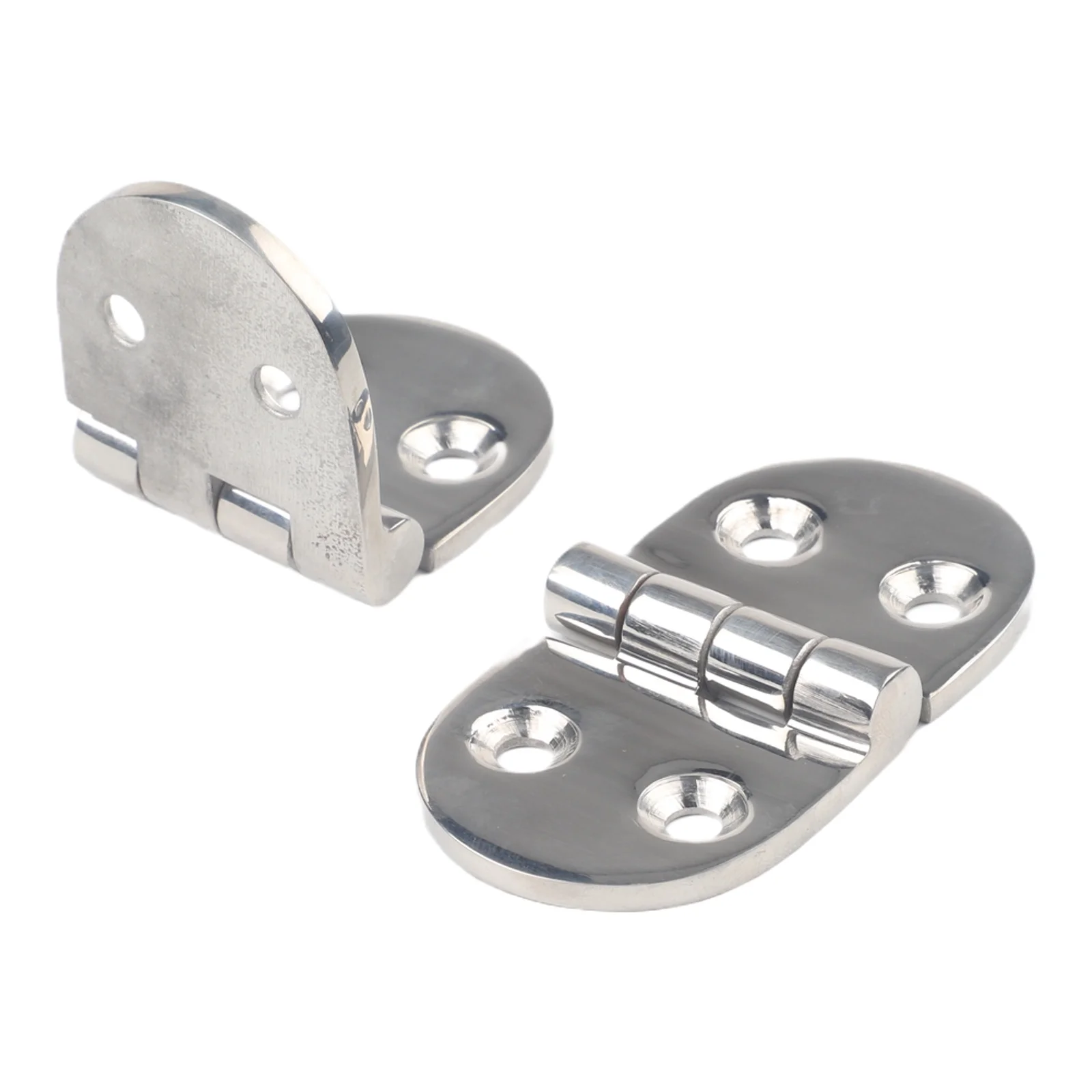 2 Pack 316 Stainless Steel Oval Hinges for Cabinet Door with Thickened Axle for Quiet and Seamless Operation on RVs and Boats