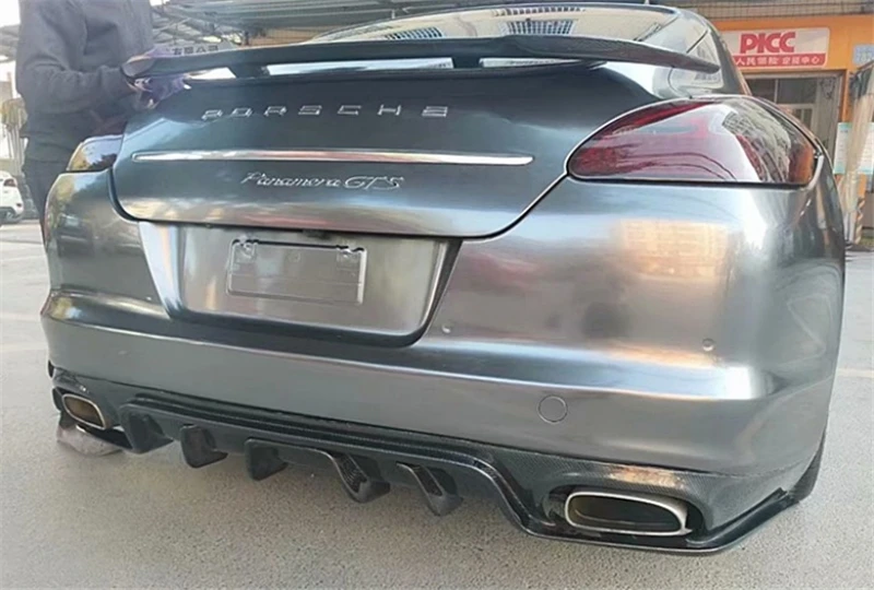 For Porsche Panamera 970.1 2010-2013 Real Carbon Fiber Front Lip Rear Bumper Diffuser Side Skirt Trunk Spoiler Body Kit Splitter