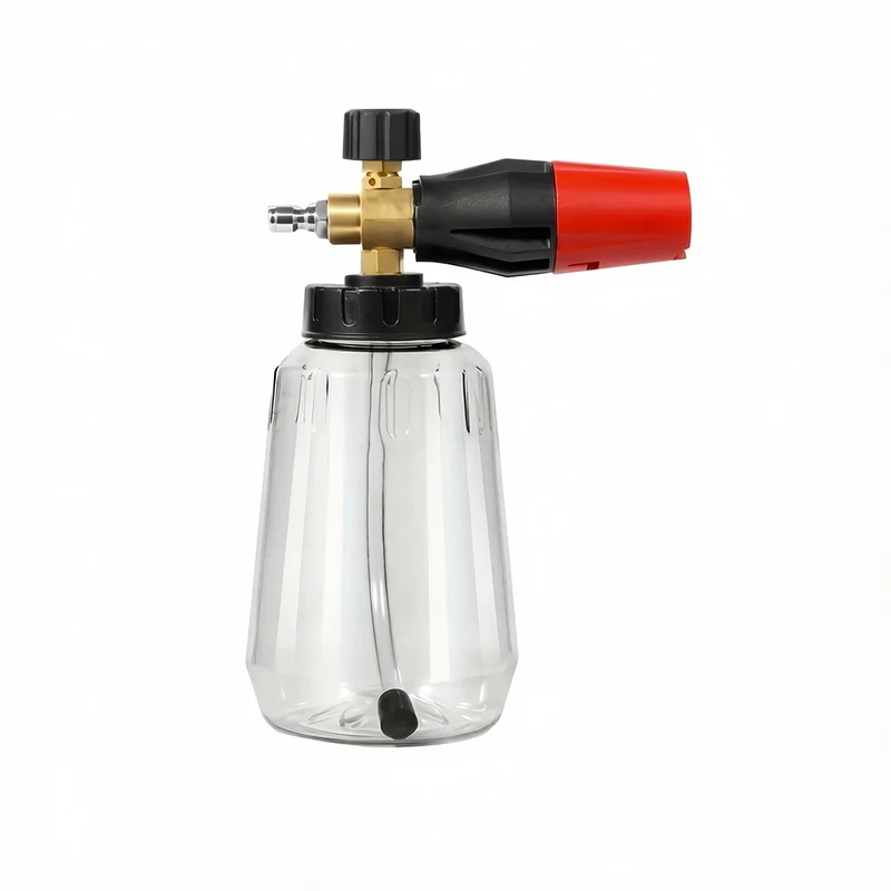 Heavy Duty Adjustable Foam Cannon 1L Wide Mouth Bottle Thick Foam Spray 1/4