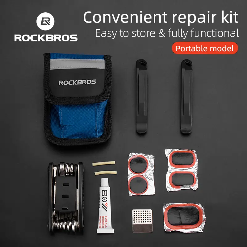 ROCKBROS Bicycle Multifunction Tools Portable MTB Road Bike Tire Repair Tool Kits Cycling Tyre Lever Tool Kits