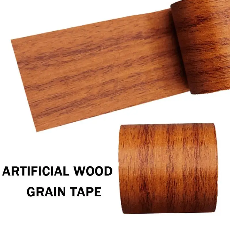 1 Roll Realistic Wood Grain Repair Adhensive Duct Tape Floor Furniture Renovation Skirting Line Sticker Home Decoration