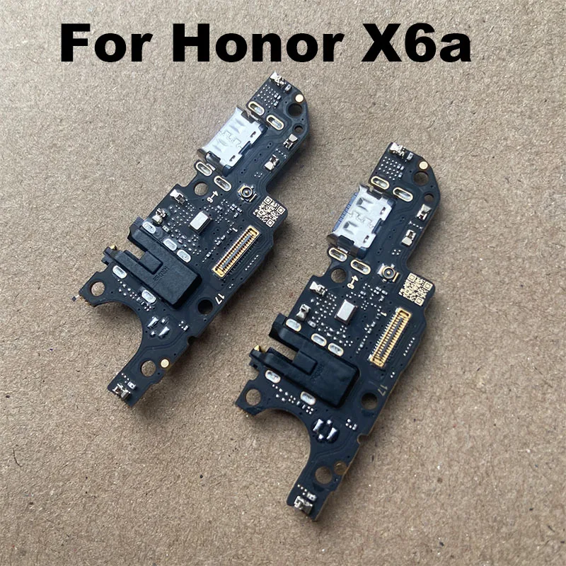 For Huawei Honor X6a USB Charging Dock Port Board Mic Microphone Connector Fast Flex Cable Repair Parts Global With IC
