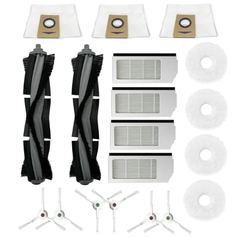 

ASWUT - Запасные части для робота-пылесоса Ecovacs Deebot X1 OMNI T10 TURBO: фильтр, основная и боковые щетки, салфетка для влажной уборки