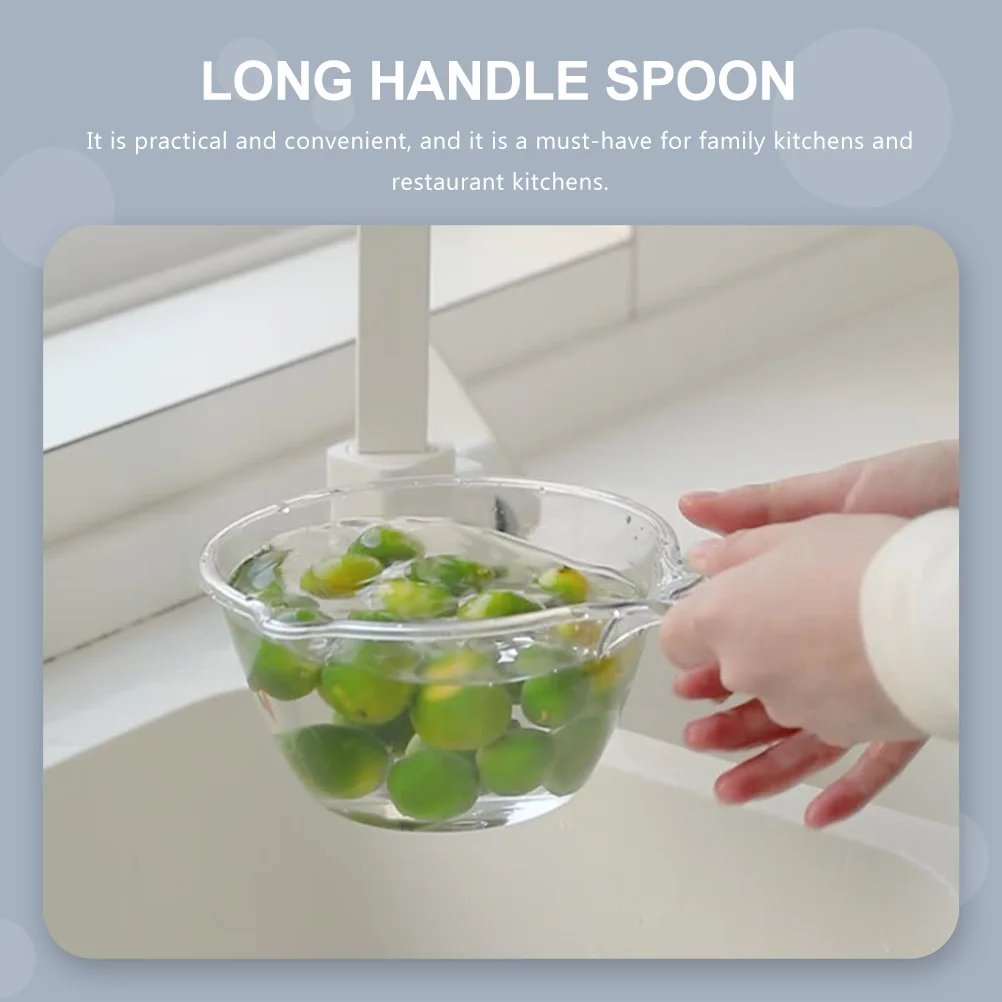 

2pcs Ladle Transparent Scoop Handle Simple Convenient PP Skimmer Kitchen Widened Deepened Large Capacity Easy Clean