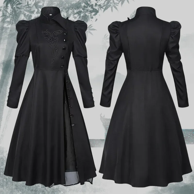 Böse Hexe Elphaba Cosplay Zauberer Schwarzes Langes Kleid Umhang Hut Komplettes Set Rollenspiel Outfit Halloween Kostüm Umhang Karneval Party