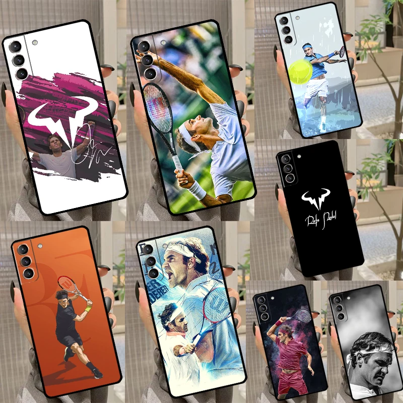 Tennis Roger Federer RF Case For Samsung Galaxy S23 S22 S21 Ultra S9 S10 Note 10 Plus Note 20 Ultra S20 FE Cover