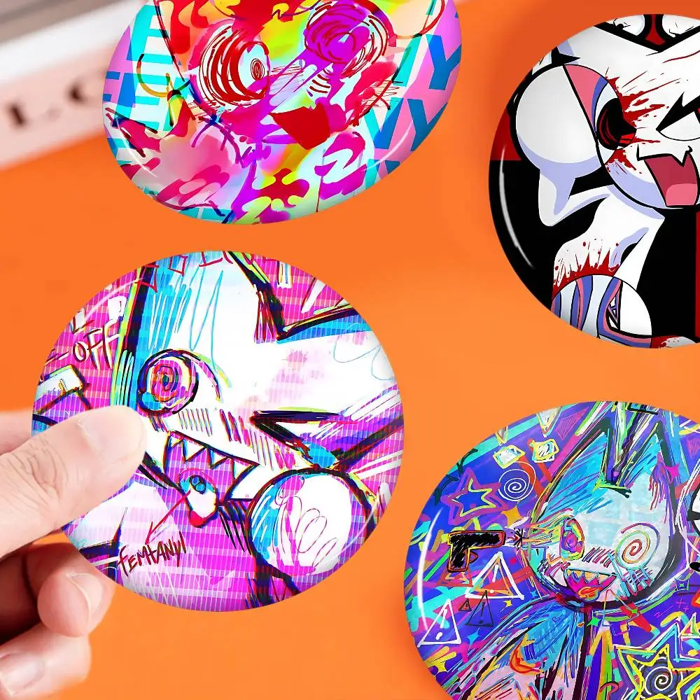 Music Band F-Femtanyl Painting Creative Pins Funny Round Snap-in Brooch Badge Backpack Hat Accessories Jewelry Gifts For Friend