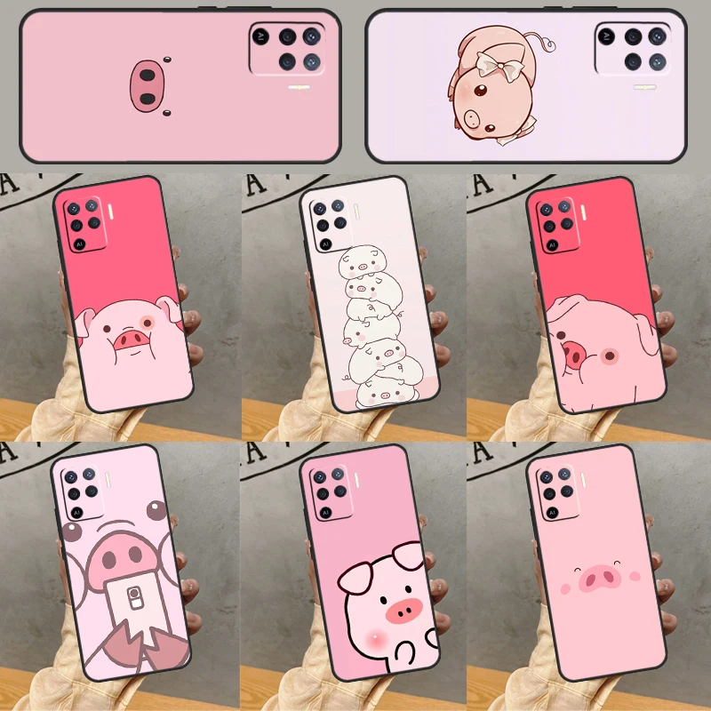 Adorable Cute Pigs Piglets For OPPO A57s A54s A53s A17 A57 A77 A31 A5 A9 A96 A76 A15 A16 A52 A72 A78 A93 A74 A94 Case