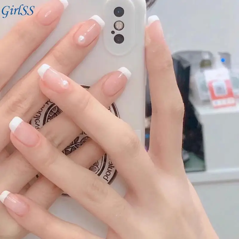 Tampon à ongles à pointe française, tampon Double face en Silicone pour Art, T4MB