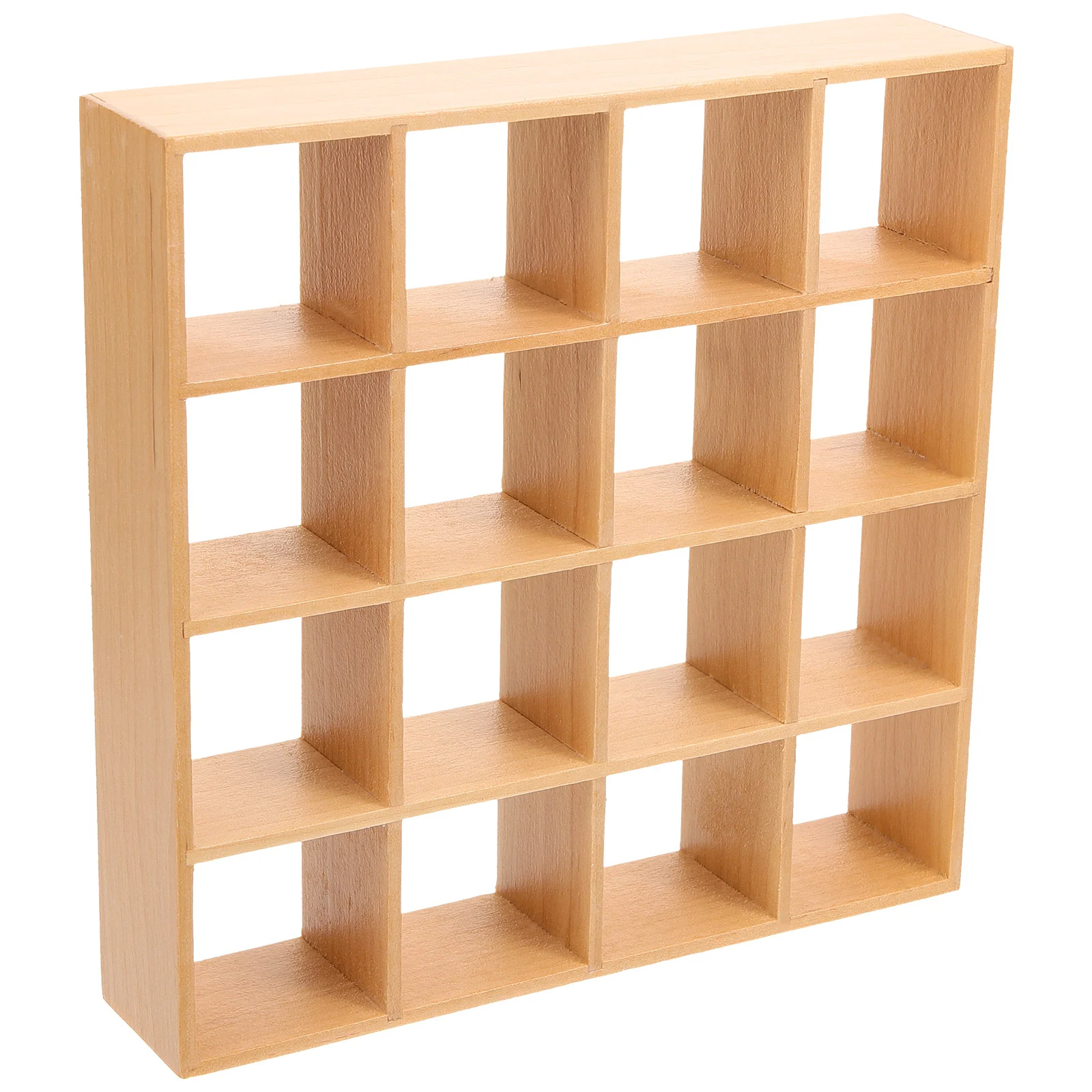 16-Gitter-Aufbewahrungsregal, Dekoration, Details, Mini-Hauszubehör, Spielzeugzimmer, Holz, Miniatur-Bücherregal, Möbelzubehör