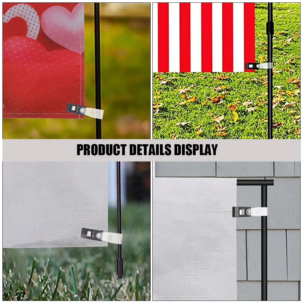 30Pcs Garden Flag Clamps Weather Resistant Plastic Anti-Wind Flag Stopper Secure Banner Fixing Tool for Pole Mounted Flags