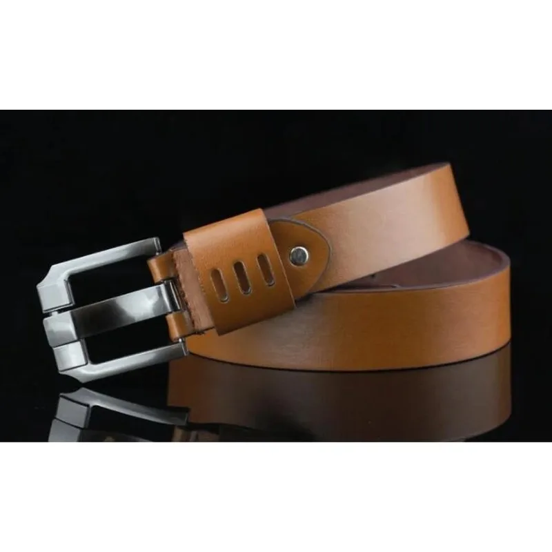 เข็มขัดหนังแท้แบบใหม่สำหรับผู้ชาย, เข็มขัดหนังหรูหัวเข็มขัดโลหะผสมชายแฟชั่นวินเทจสายรัดเอวนุ่มเข็มขัดหนังเทียมขนาด110ซม.