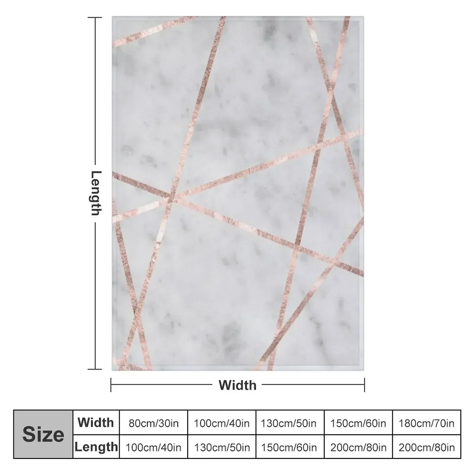 White Marble Rose Gold Geo Glam #2 #geo #decor #art Throw Blanket Fashion Sofas Bed linens Quilt Vintage Blankets