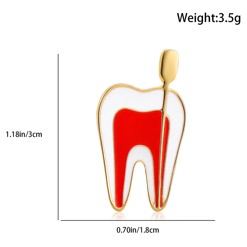 Creative Endodontic Enamel Brooch Tooth Pin Dentist Nurse Badge Lapel Jacket Accessories Jewelry Suitable for Hospital Souvenirs