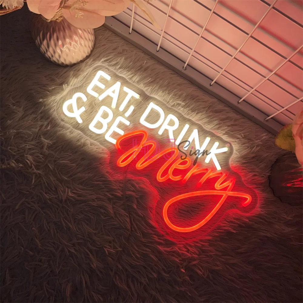 Merry Christmas Neon Sign Led Lights Party Room Wall Decor New Year Bedroom Decoration Christmas Party Neon LED Sign