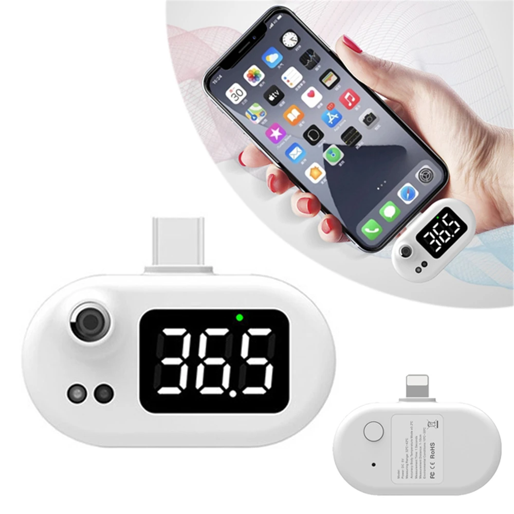 Il piรน recente dispositivo USB Termometro digitale Mini termometro per telefono cellulare esterno Misuratore di temperatura portatile senza contatto
