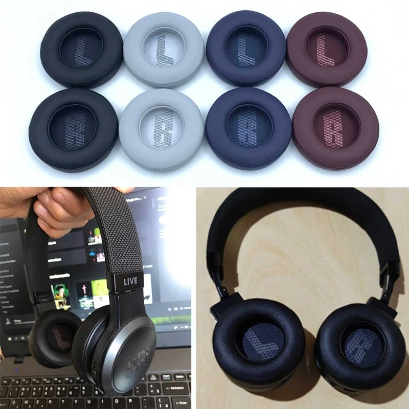 2PCS Leather Earpads Soft Foam Ear Pads Cushions Cover Replacement for Jbl Live 400BT / 460NC Wireless Headphones Earmuffs