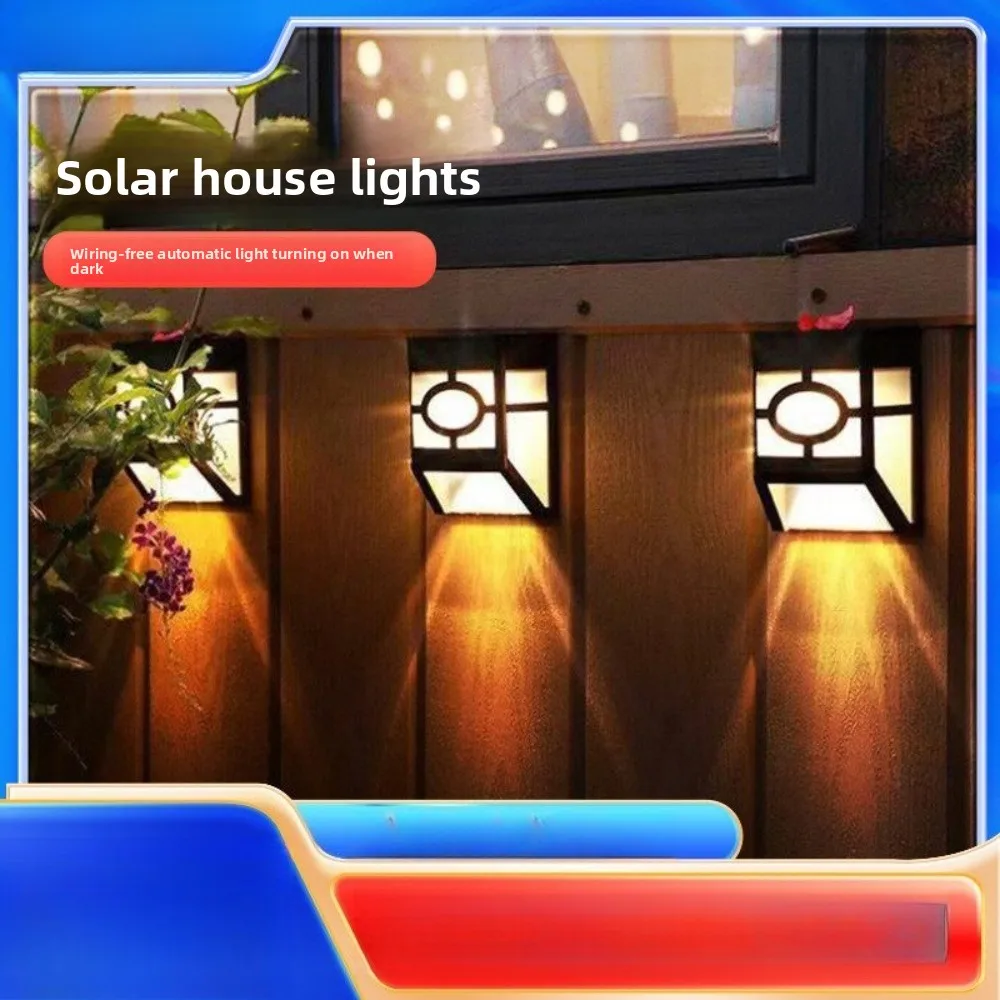 Luz Solar de letrero de puerta china, luz Solar para jardín al aire libre, luz nocturna automática de ambiente exterior después de la oscuridad