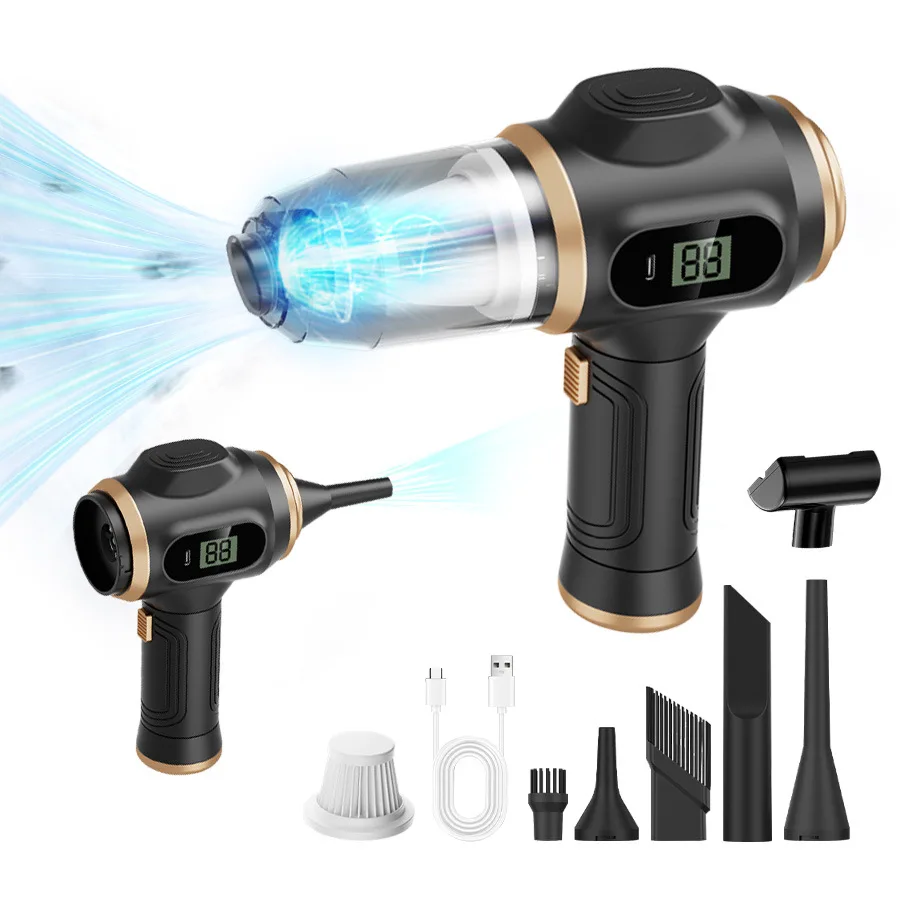 Car vacuum cleaner, portable, wireless handheld,  with super strong suction, and also a dust blower