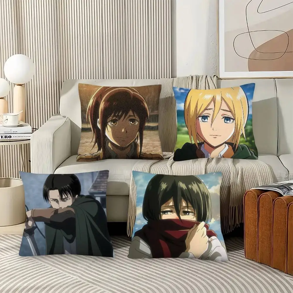 Anime Attack On Titan Pillow Case Fashion Square Pillowcase Bedroom Sofa Room Ins Decoration Leisure
