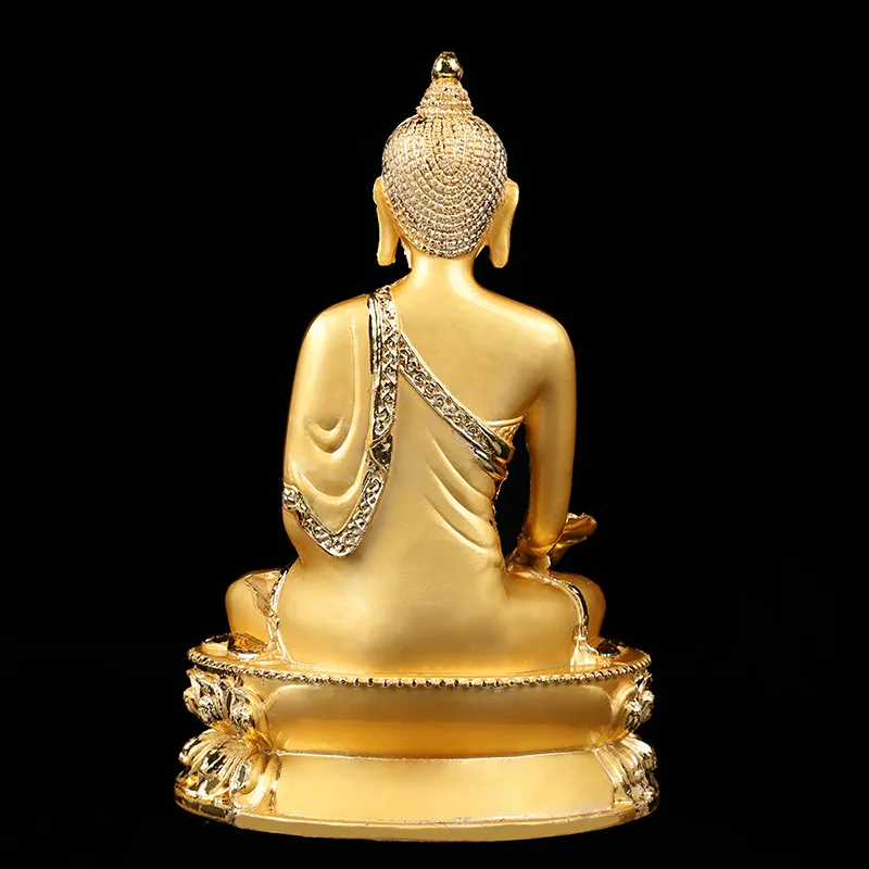 Fuhuiyuan alloy pharmacist glass Buddha statue gilded pharmacist Buddha statue has an attachment height of 14 cm.