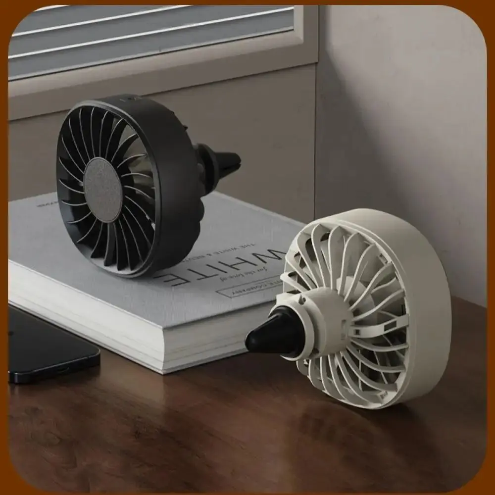 Plastic Car Air Outlet Fan Color Changing Light 3 Speed Settings USB Cooling Fan Heat Dissipation Adjustable Angle
