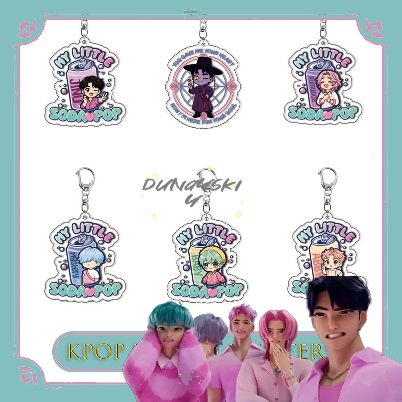 KPop Demon Hunters HUNTRX llavero acrílico Rumi Mila Zoe Anime Cosplay accesorio niños Jinu bebé Halloween